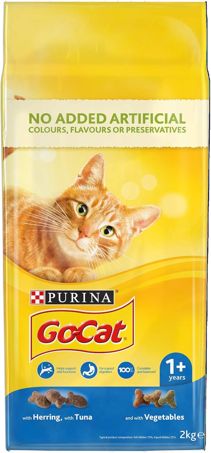 Go-Cat Adult Dry Cat Food Tuna Herring & Veg 2 kg, May Vary, 2 kg (Pack of 1) - Image 4