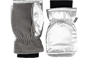 isotoner womens Water Repellent Touchscreen Iridescent Sleekheat Gloves and Flip Top Mittens