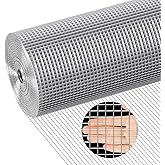 apgbwj 304 Stainless Steel Hardware Cloth 1/2 Inch Chicken Wire Fence | Welded Wire Mesh Roll for Garden Protection, Rabbit Cage, Squirrel Barrier, Plant Support and DIY Projects (15.7in&times;9.6ft)
