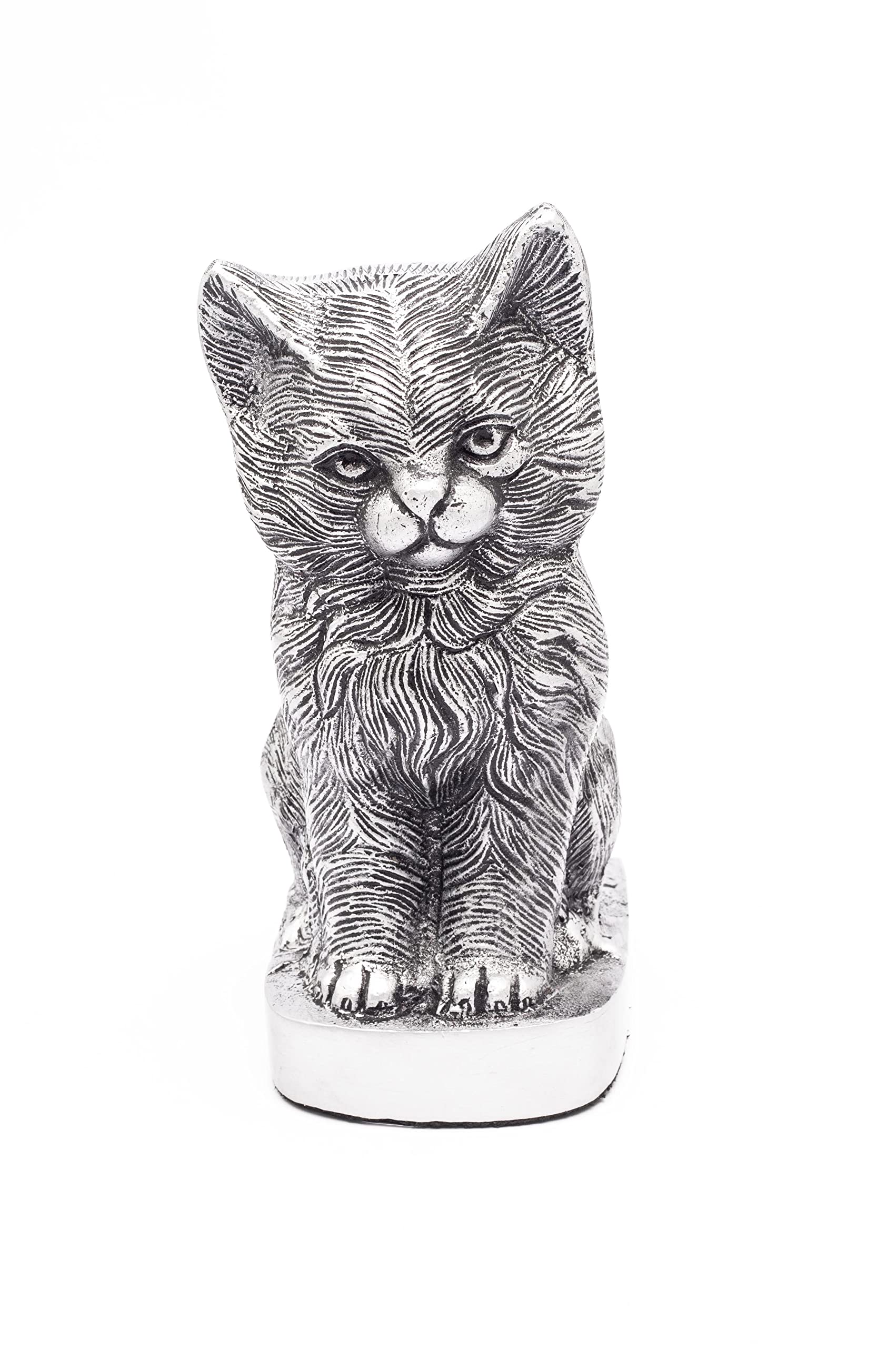 Yali Cremation Urn, Cat Cremation Urn, Cat Memorial, Cremation Ash, Pet Keepsake Memorial, (Silver)