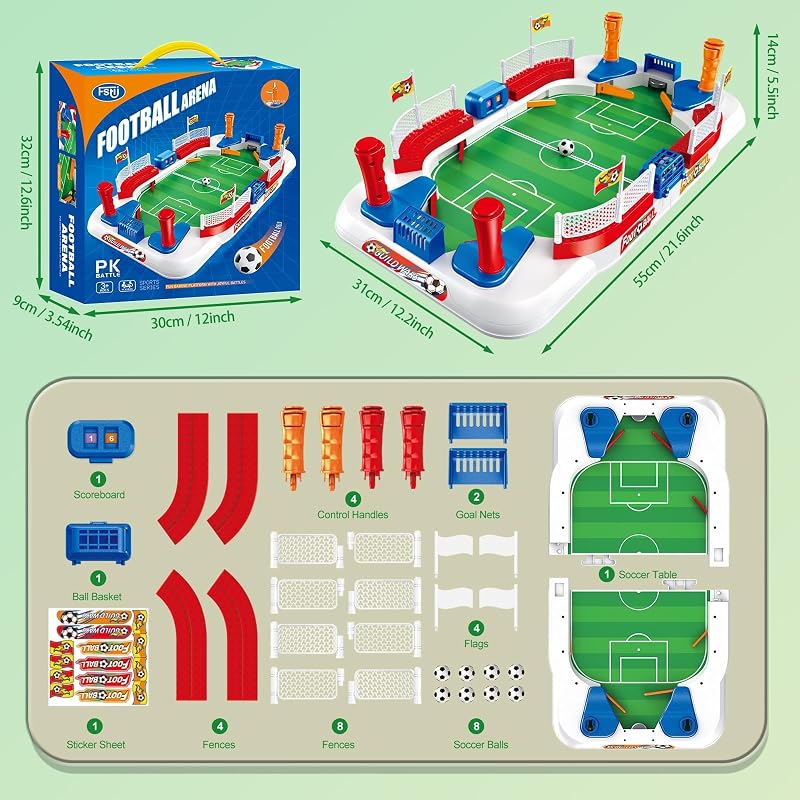 Fußballgeschenke für Jungen – Mini-Fußball-Tischfußball-Brettspiel für Kinder im Alter von 5 6 7 8-12 Jahren, Indoor-Sport-Flipper-Maschine, Spielzeug für Weihnachten und Geburtstag (Reliefdesign 1)