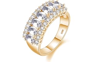 Uloveido Beautiful Women's 7 Stones Wedding Band Oval Cubic Zirconia Engagement Anniversary Rings J501