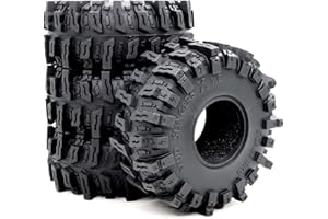 HOBBYSOUL 4.85'' Tall RC 1.9 Crawler Tires Soft Sticky T8 Mud Slingers X Tyre for 1/10 Rock Crawling TRX4 SCX10 Wraith Gen8 Upgrades, HS701543