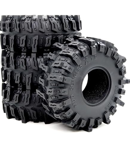 Produktbild von Hobbysoul 4Stk RC 2.2" Mud Terrain Reifen Sticky Crawler Reifen Höhe 125mm & Schaum