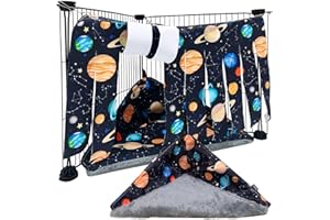 FULUE Guinea Pig Corner Hideout Hammock and Bed,Ferret Corner Hammock and Bed Cave Cozy for Guinea Pig Ferret Chinchilla Rats for Playpen C&C Cage Midwes Cage