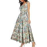 OSTOO Women's 2025 Summer Boho Floral Print Tiered Casual Flowy Long Maxi Dress