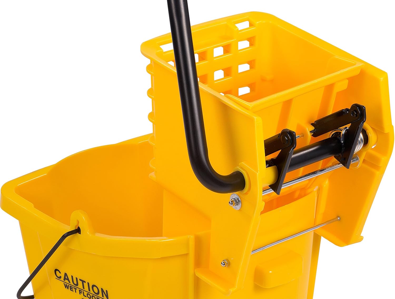 Carlisle 3690804 Commercial Mop Bucket with Side Press Wringer, 26 Quart Capacity, Yellow: Industrial & Scientific