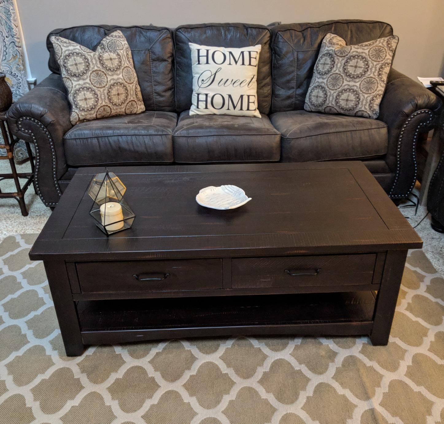 36/mo Finance Martin Svensson Home Rustic Coffee Table, Antique Black Buy Now, Pay Later