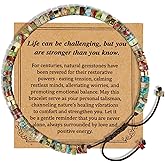 Hazms Inspirational Gifts Bracelets for Women Beaded Bracelets for Women Natural Stone Healing Bracelet Get Well Gifts for Friends Mom Daughter Sister Coworker