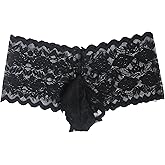 QiaTi Mens lace Panties Sexy Sissy Underwear Transparent Briefs Breathable Printed Pouch for Men Daily