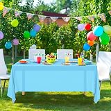 ELECLAND Blue Plastic Table Cover 54 x 108 inches Rectangle PEVA view 5