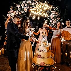 Better Together Neon Sign for Wedding, Warm White