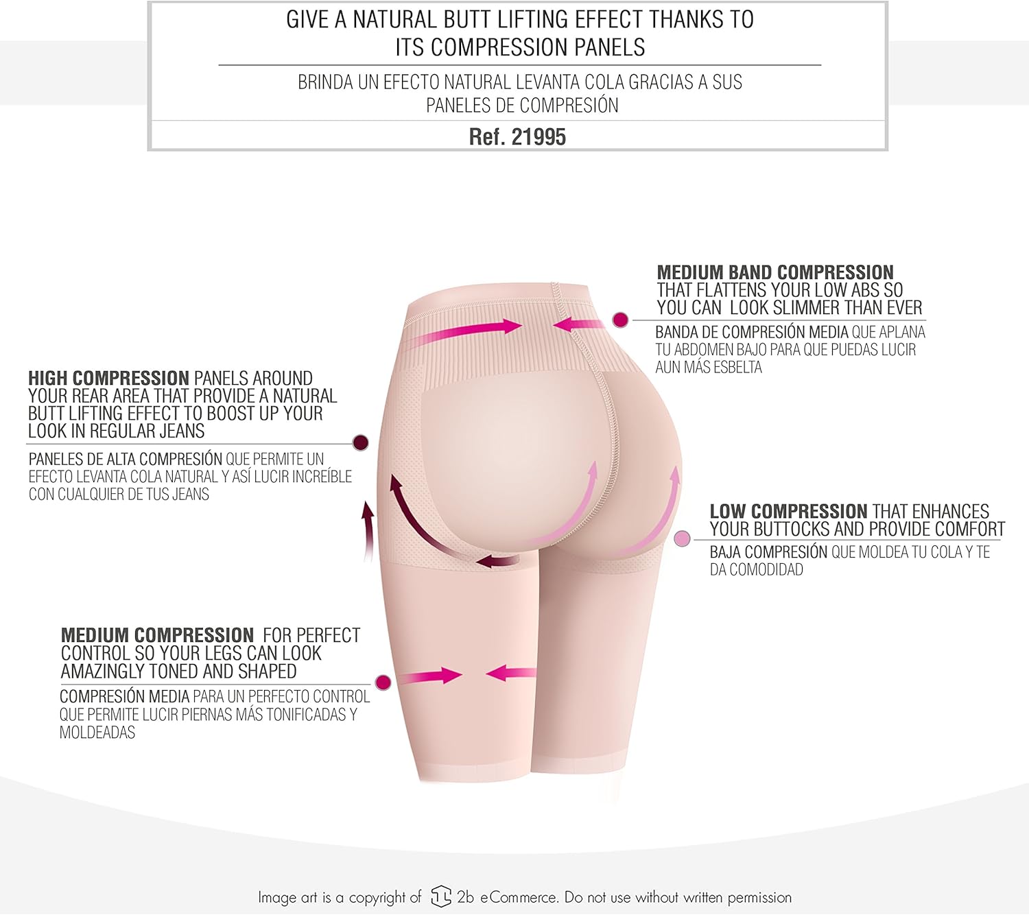 LT.ROSE 21995 Butt Lifter Capri Thigh Shapewear | Fajas Colombianas Levanta Cola at  Women’s Clothing store