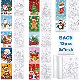 Louise Maelys Christmas Pre Drawn Canvas to Paint for Kids | 12 Pack 5x7 Inch Pre-Stretched, Easy Paint Art for Beginners,Canvas with Drawing Ready to Paint,Gifts,Party Favor