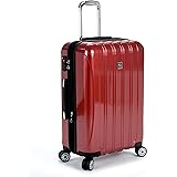 Delsey Luggage Helium Aero, Medium Checked Luggage, Hard Case Spinner Suitcase, Brick Red
