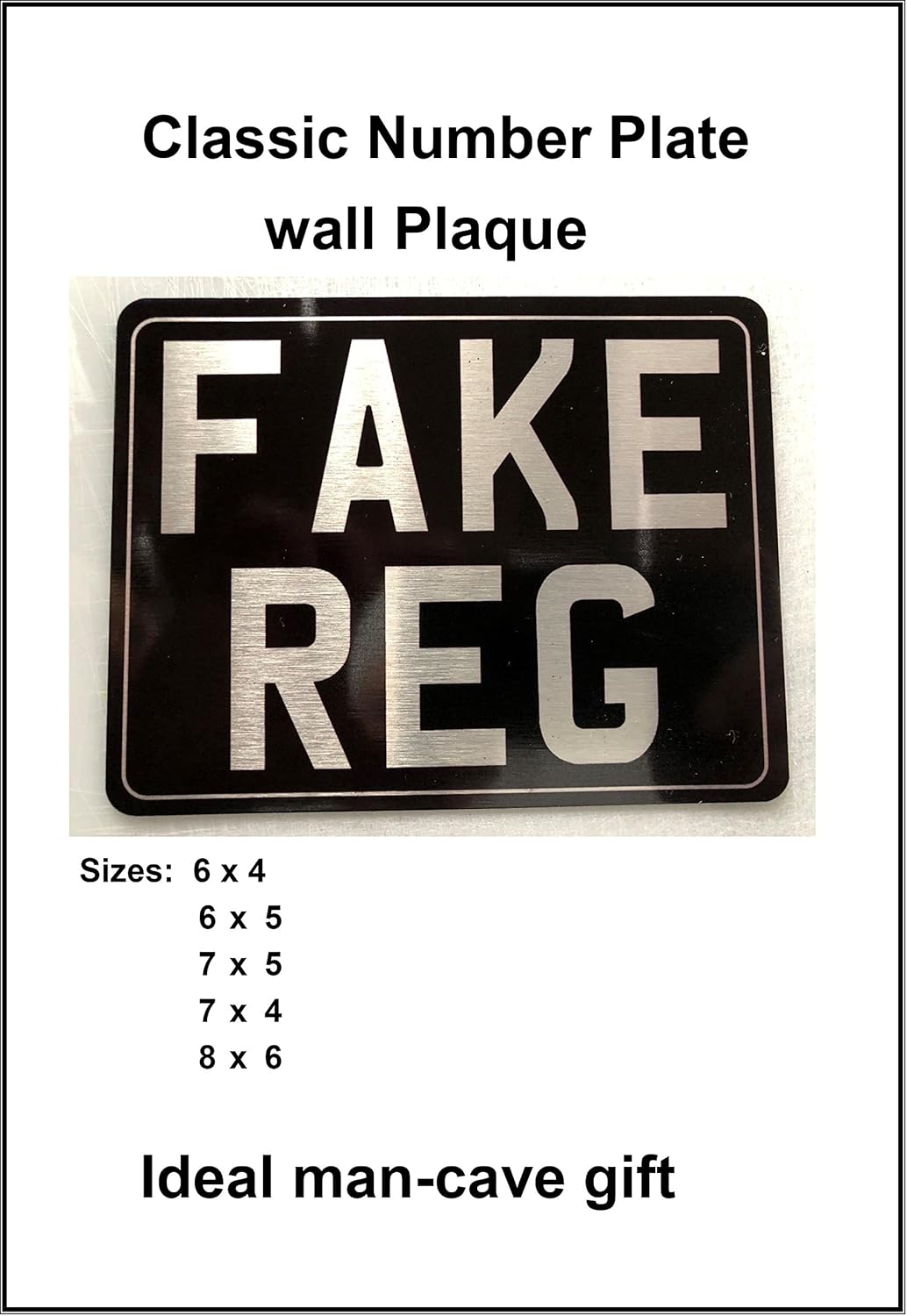 REAR CLASSIC NUMBER PLATE 8 x 6 for Motorcycle SHOW PLATES (not road