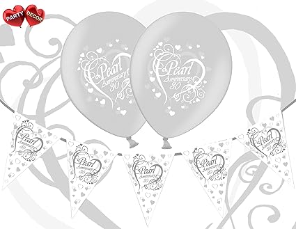 Buy Party Decor Great Bundle Set Of Happy Pearl 30th Anniversary