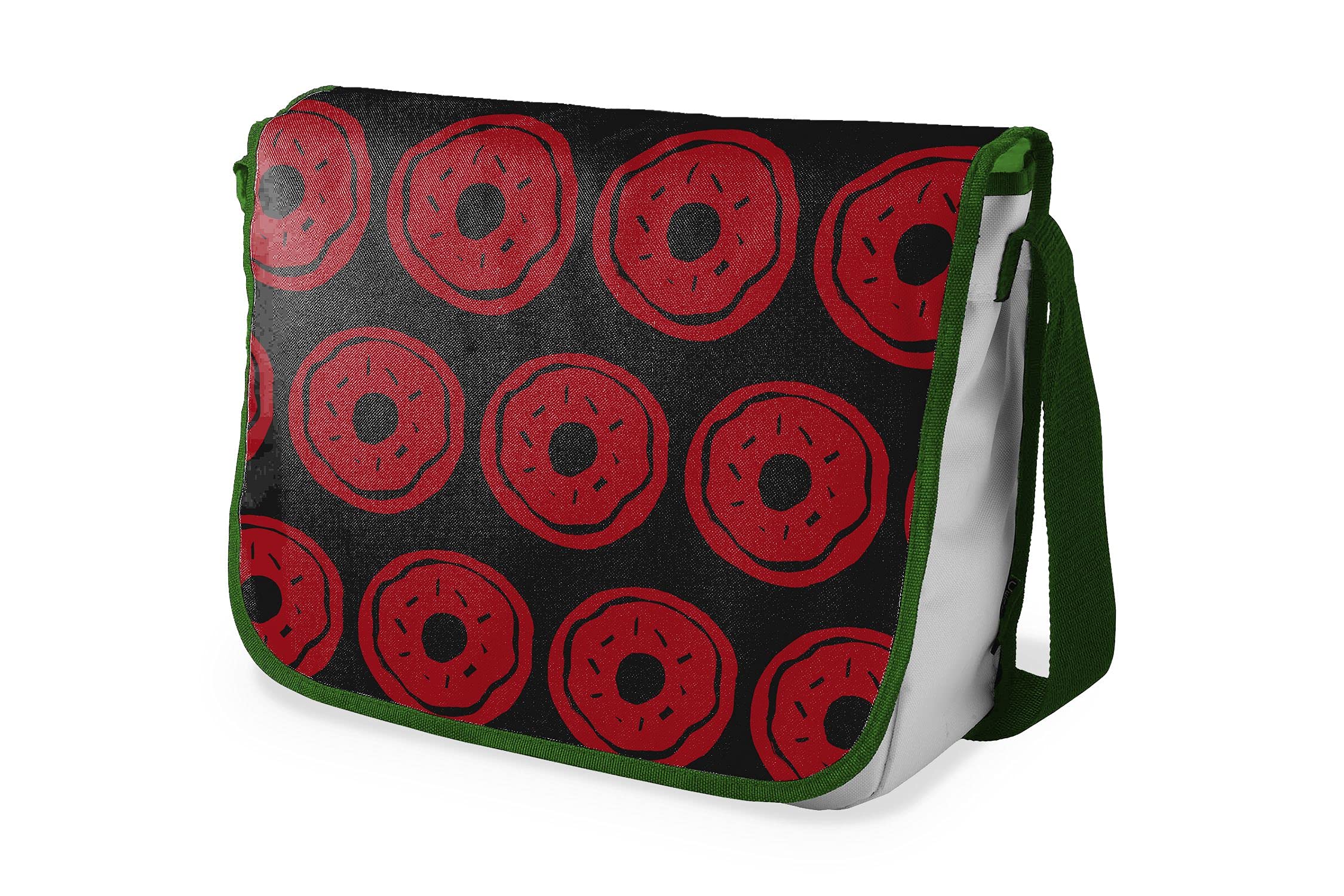 Bonamaison Digitally Printed Messenger School Bag with Khaki Strap for Students, Cross Body Bag, Courier Bag, Shoulder Bag for School, Back to School, Size: 29x36 Cm