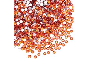 GAVIYE 1440Pcs Orange Crystal Rhinestones,Glass Flatback Rhinestones Gemstones Small for Nail Face Makeup Art Crafts Clothes Decoration - (SS4,1.6mm,Orange)
