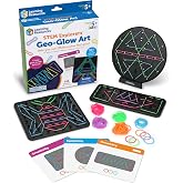 Learning Resources STEM Explorers Geo-Glow Art | Fine Motor Skills Toys for 5 Year Old, STEM Toys for Classroom, Geoboards for Classroom, Geoboard Rubber Bands, Geometry Toy