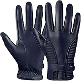 FIORETTO Men’s Winter Leather Gloves – Chrome-Free Sheepskin Driving Gloves with Cashmere Lining & Touchscreen M16516