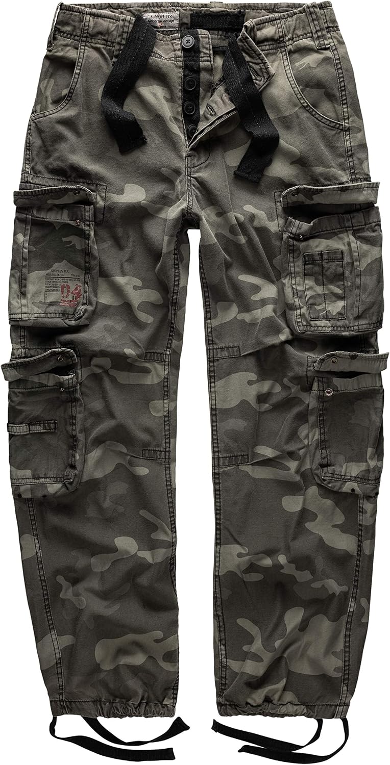 Surplus Cargo Trousers Mens Airborne Vintage, blackcamo, XXL