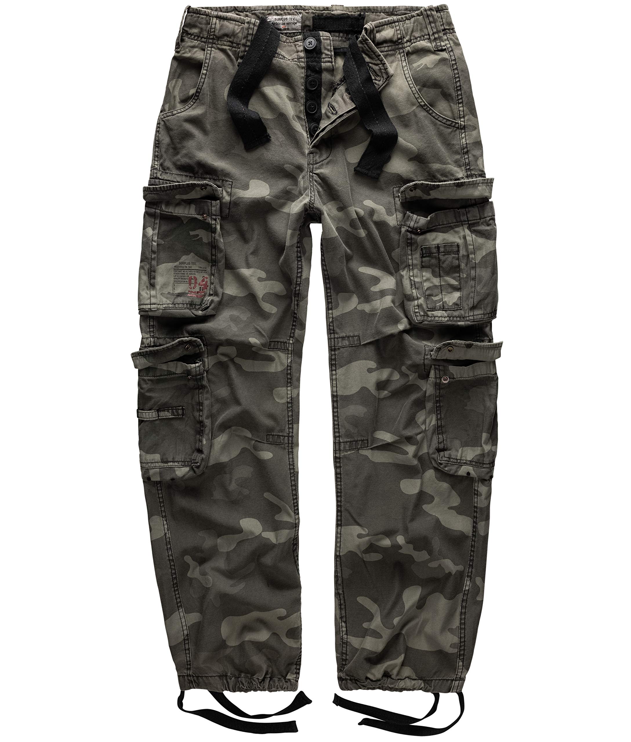 Surplus Cargo Trousers Mens Airborne Vintage, blackcamo, XXL