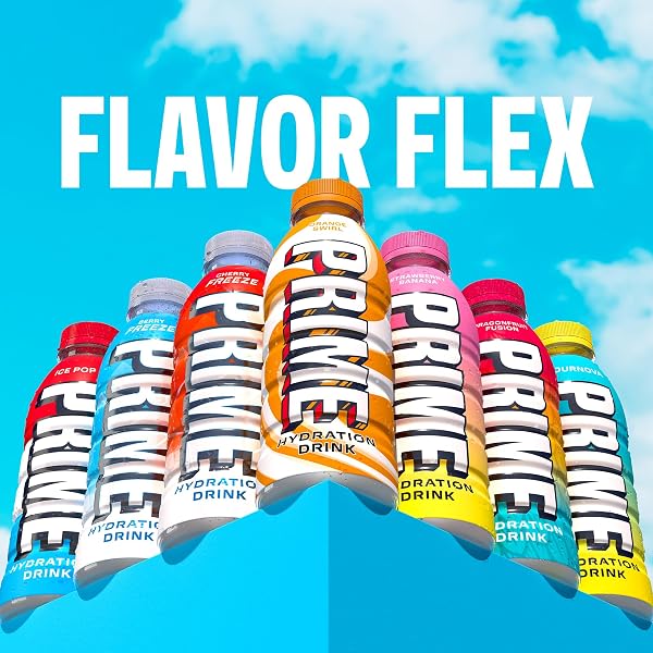 PRIME HYDRATION ORANGE SWIRL, SUGAR FREE SPORTS DRINKS, ELECTROLYTE ENHANCED TO REPLENISH FLUIDS, B VITAMINS, ANTIOXIDANTS, MADE WITH NATURAL FLAVORS, 16.9 FL OZ 12 PACK