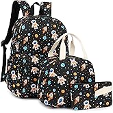 Kouxunt Girls School Backpacks for Kids Teens, 3-in-1 School Bag Bookbags Set with Lunch Bag Pencil Case