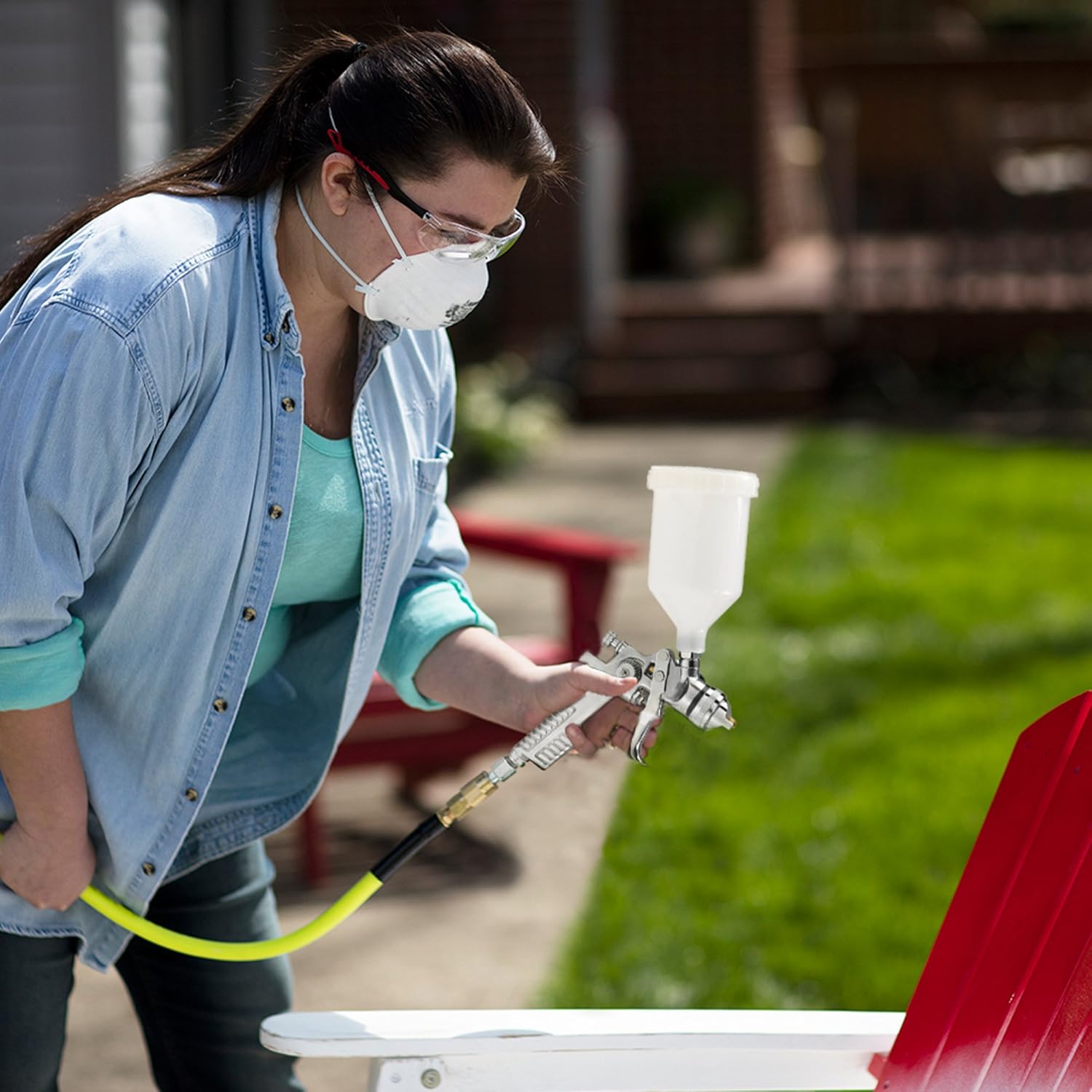 Campbell Hausfeld General Purpose HVLP Paint Spray Gun - Gravity Feed Paint Gun - 
