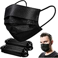 Disposable Face Masks, Disposable Mask of 100 pack Face Masks for Women Men-Black