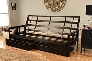 Kodiak Furniture Monterey Queen-size Futon Frame, Storage Drawers, Espresso Finish