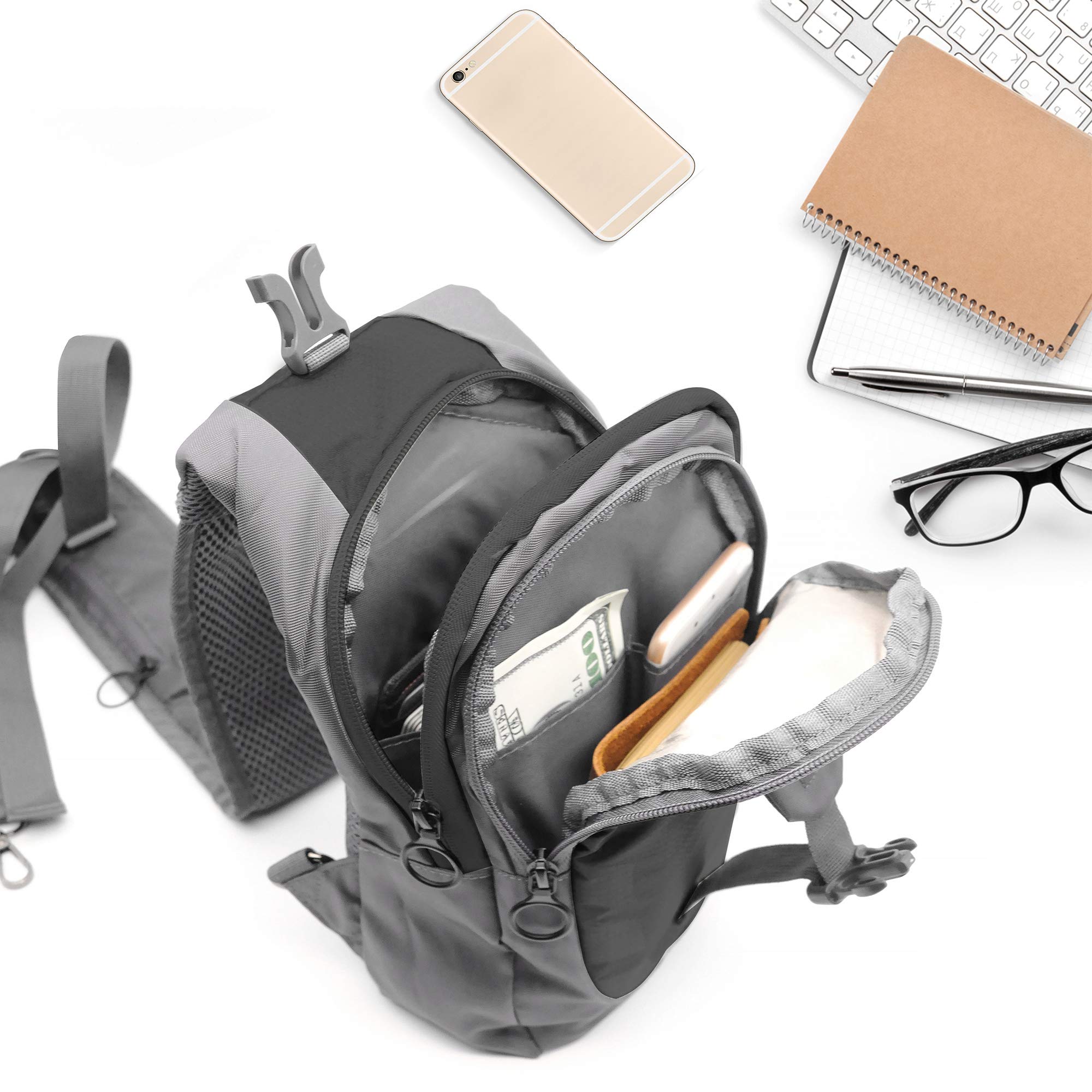 LC Prime Sling Bag, RFID Blocking Tiny Compact Shoulder Bag, for Men