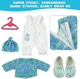 Aolso Baby Doll Clothes 14-18 Inch Overalls Coat Set White Green 35-45 cm view 5