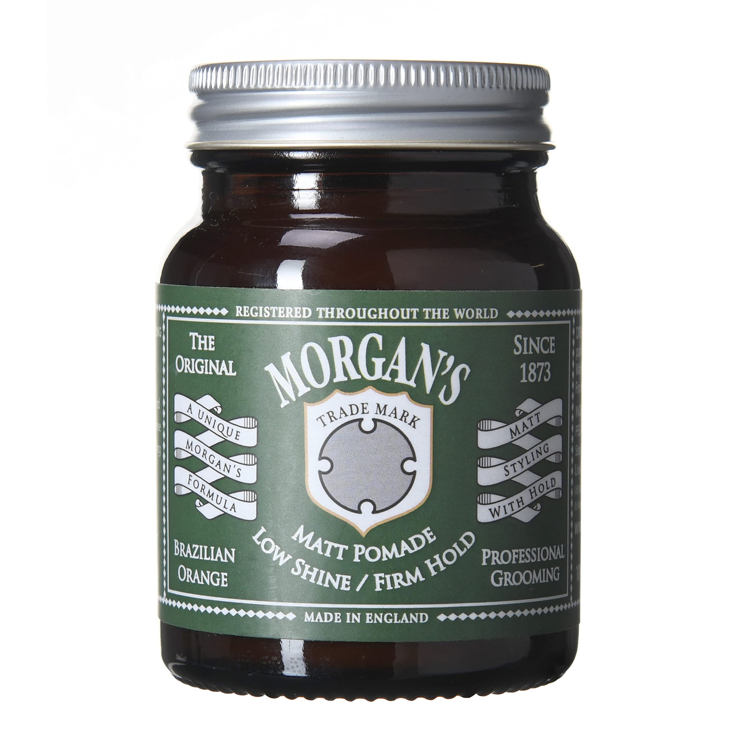 Morgan's Pomade Hair Styling Matt Pomade for Men, Low Shine and Strong Hold, Ideal for Pomps, Quiffs and Side Fades, Brazillian Orange Fragrance 100g