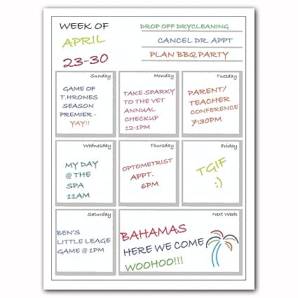 Precision Works - Menú magnético que se borra para nevera con ...