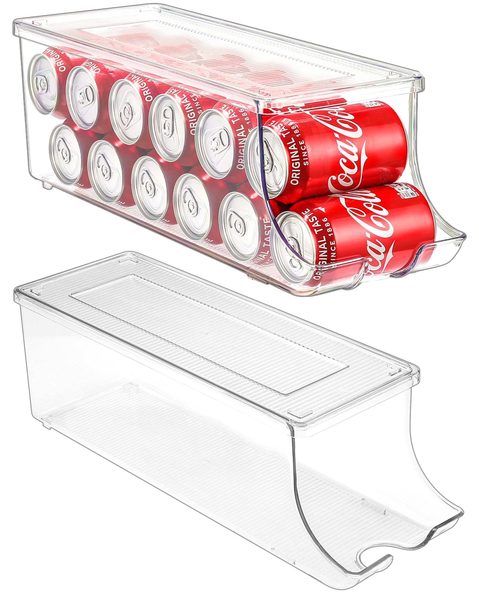 Puricon 2 Pack Soda Can Organizer Dispenser for Refrigerator, Plastic ...