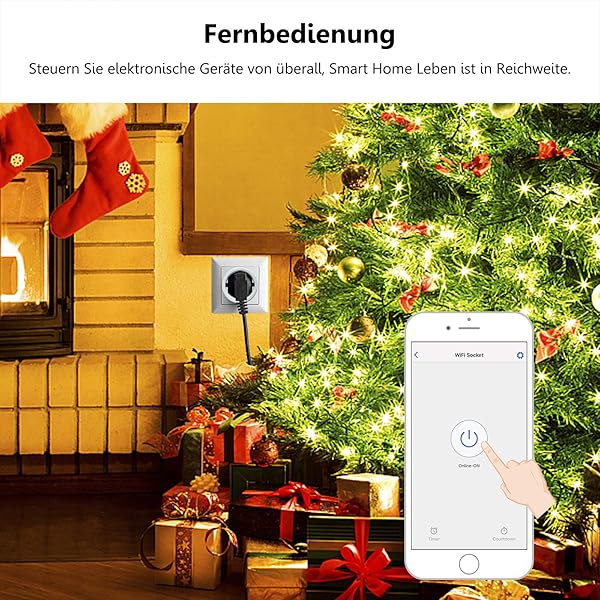 BZ 4 enchufes inteligentes con WiFi mini enchufe inteligente compatible con Alexa Google Home mando a distancia y funcin de temporizador