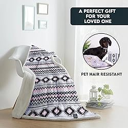 TrailCrest Sherpa Fleece Throw Blanket, Cozy Plush