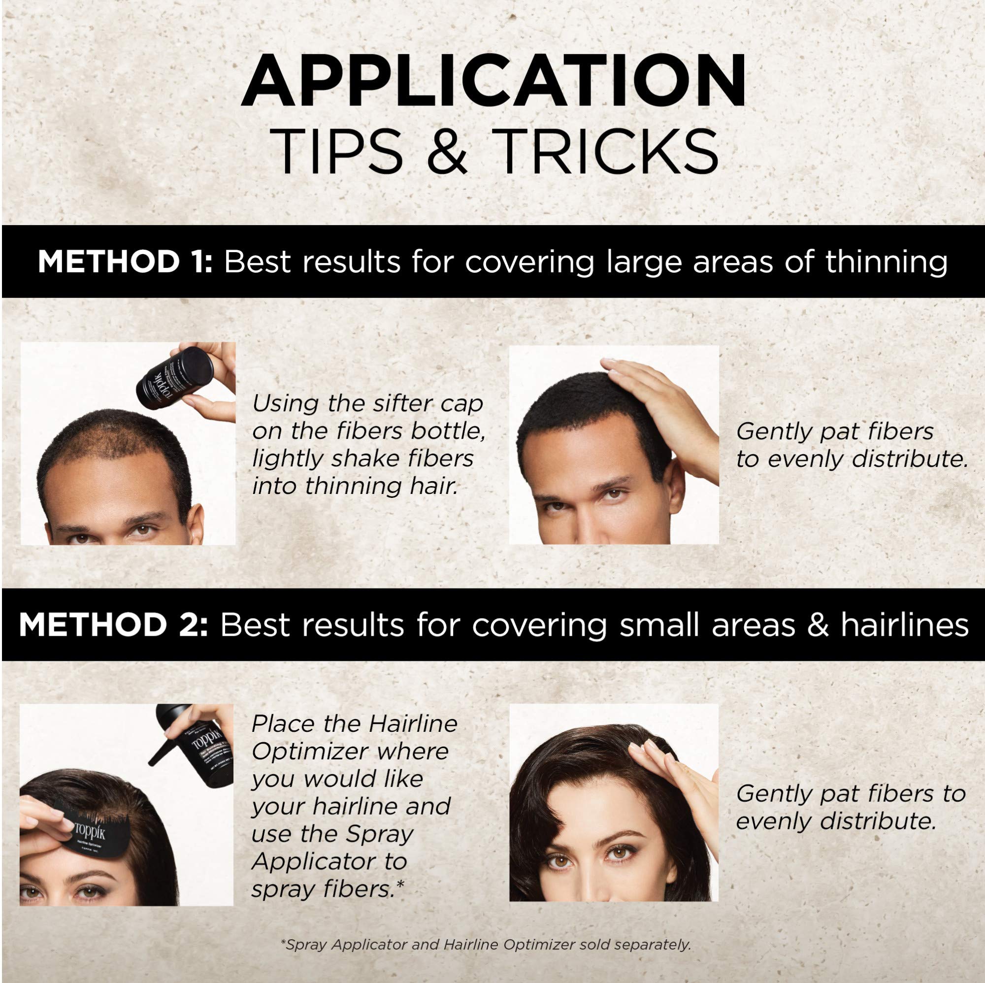 TOPPIK Hair Building Fibers, Fill In Fine or Thinning Hair Instantly Thicker, Fuller Looking Hair 9 Shades,4 size options