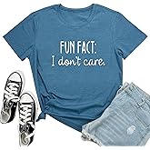 LOOKFACE Women Short Sleeve Tees Fun FACT Graphic Summer T Shirts