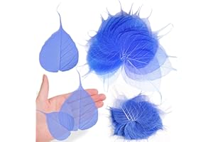GSZN Natural Skeleton Leaves for Resin, 42PCS Blue Real Dried Pressed Dry BodhiSkeleton Leaf for Resin Mold Art DIY Craft Candle Making Phone Case Home Wedding Decor