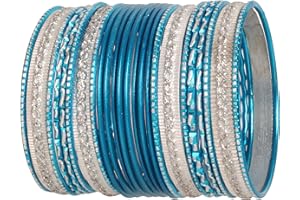 Touchstone Indian Metal Bangles for Women Gold Alloy Bracelets desi 2 Dozen Bangle Collection Bollywood Women's Jewelry Set Multi Stacking Wide Chunky Textured Golden Set of 24 in Gold or White Tone