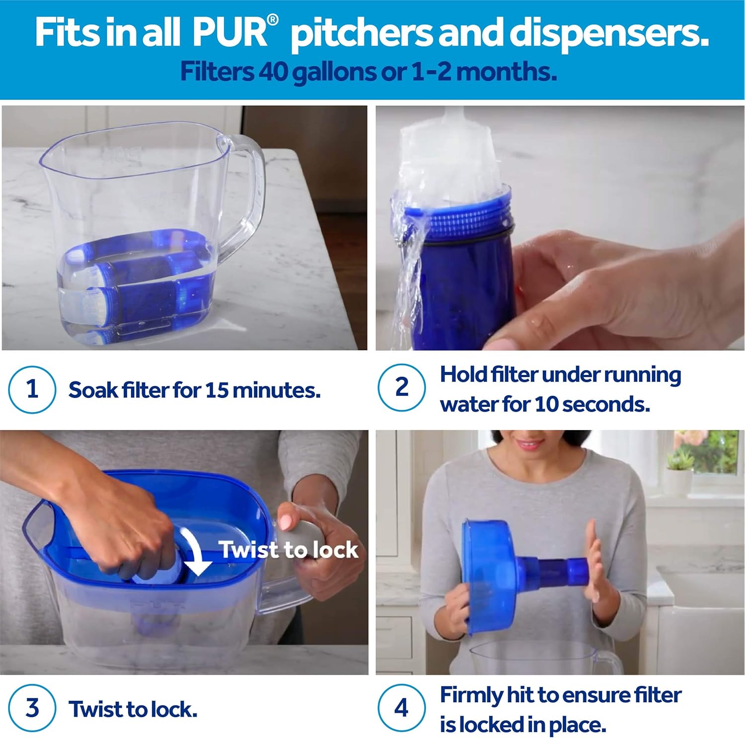 PUR PPF951K Water Pitcher Replacement Filter with Lead Reduction, 1 pack: Kitchen & Dining