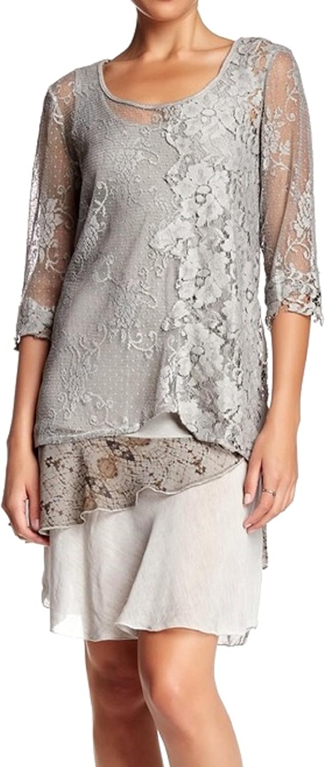grey lace overlay dress