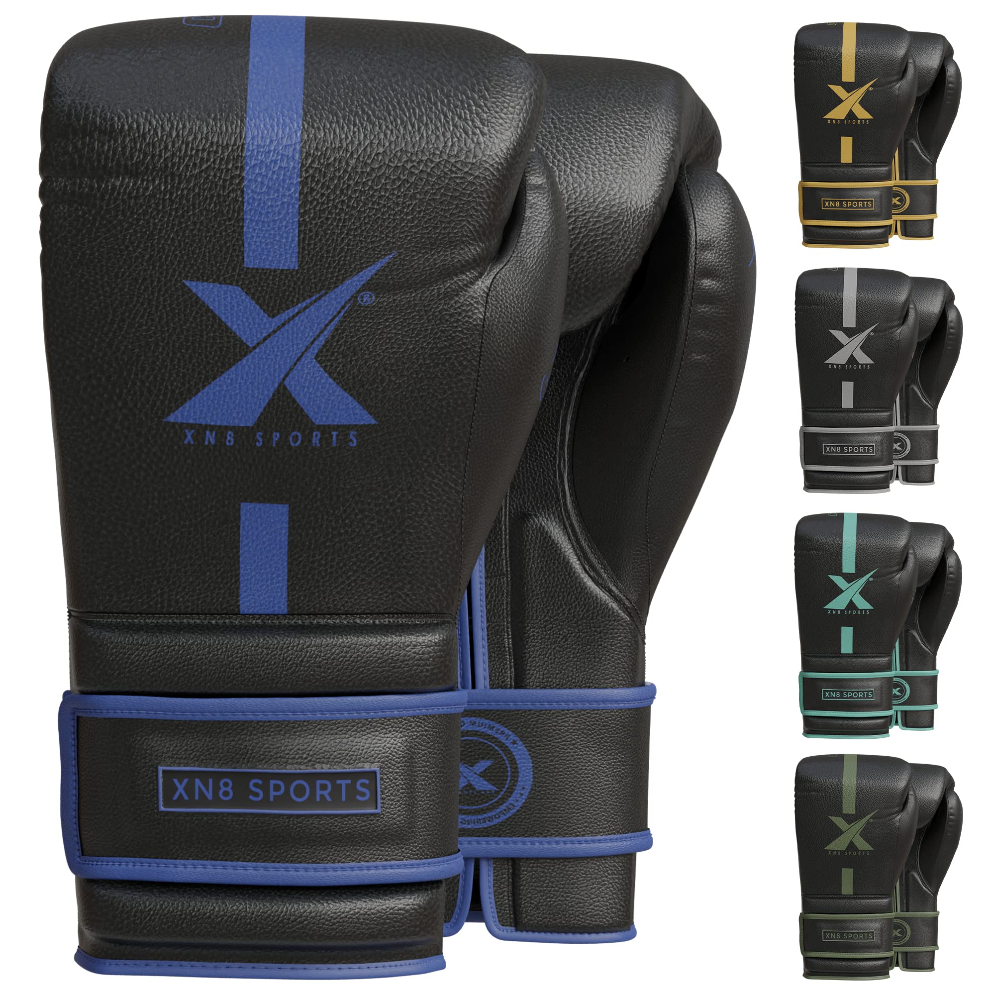 Xn8 Boxing Gloves Supra Leather For Training Punching Sparring MMA Fighting Muay Thai Kickboxing Martial Arts for Men and Women with Ventilated Palm in 8 10 12 14 16 oz