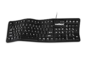 WetKeys Waterproof Soft-Touch Comfort Professional-Grade Keyboard (USB) (Black) | KBWKFC106-BK