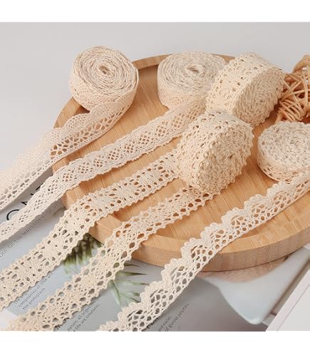 3 Yard Hollowed Floral Picot Lace Trim Ribbon Scallop 3.3 Cm Width Vintage Style White Edging Trimmings Fabric Embroidered Applique Sewing Craft Wedding Bridal Dress DIY Party Clothes Embroidery