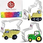 Ann Clark Construction 3-Pc. Cookie Cutter Set, Made in USA, Tractor, Dump Truck, Bulldozer