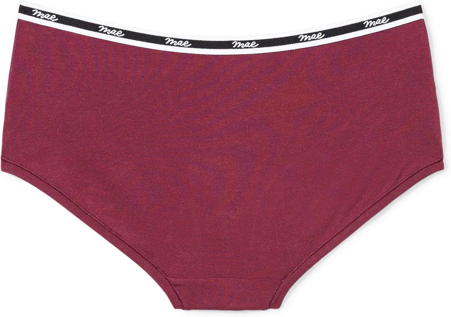  Brand - Mae Women's Matte Logo Elastic Modal Boyshort Underwear, 3 Pack: Clothing